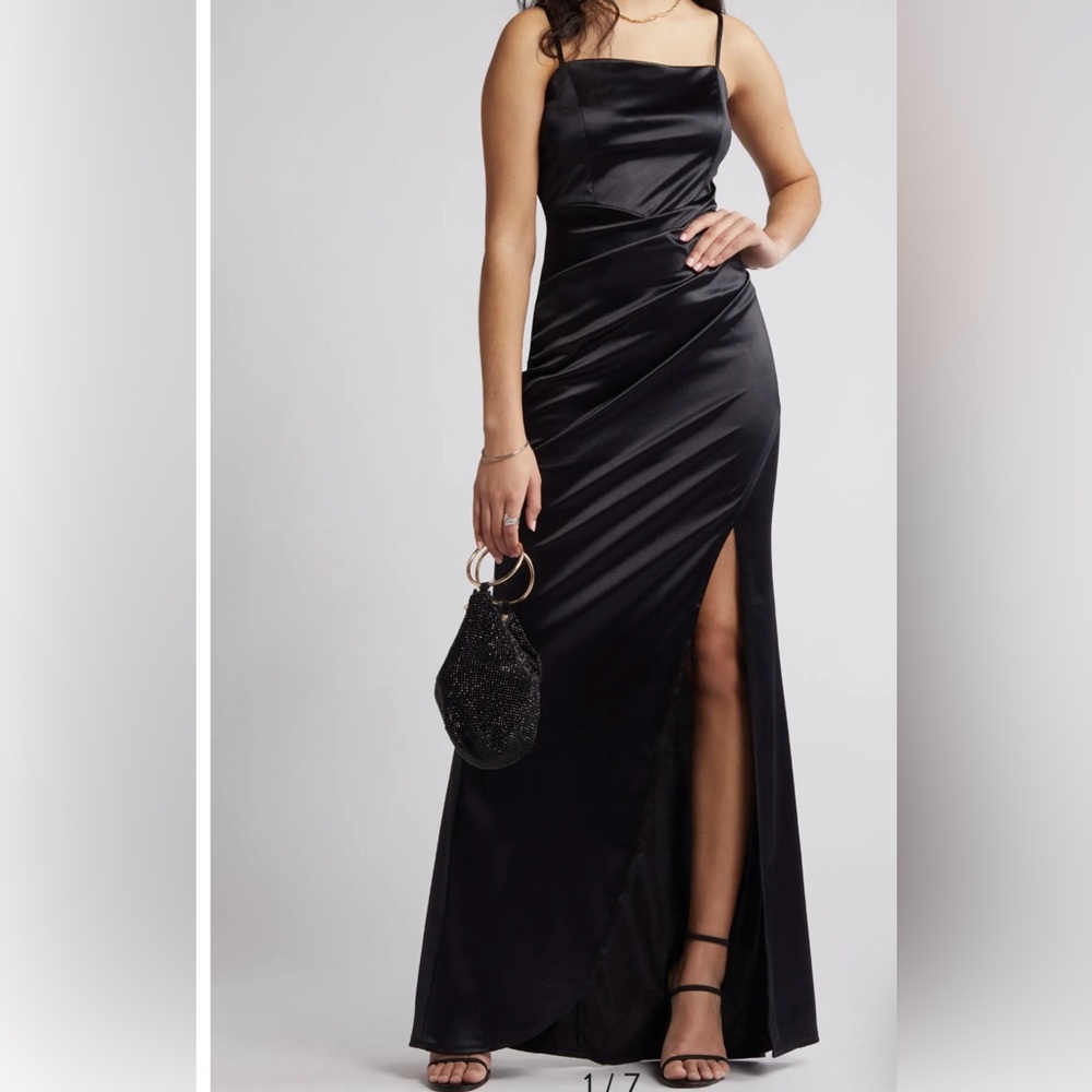 Ruched Satin Gown